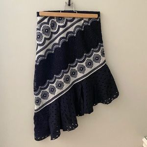 Eva Franco Asymmetric Lace Skirt